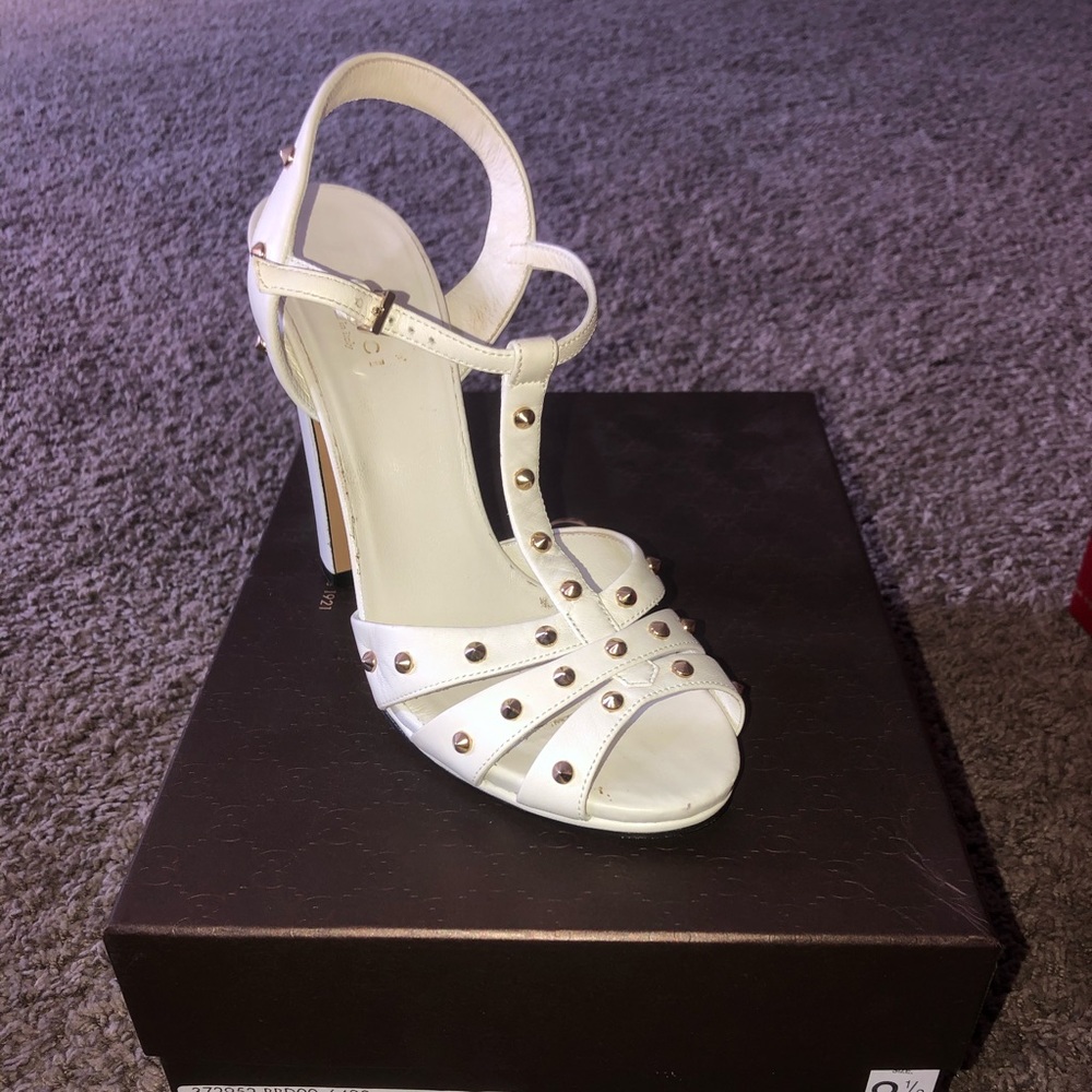 Gucci white strappy sandals